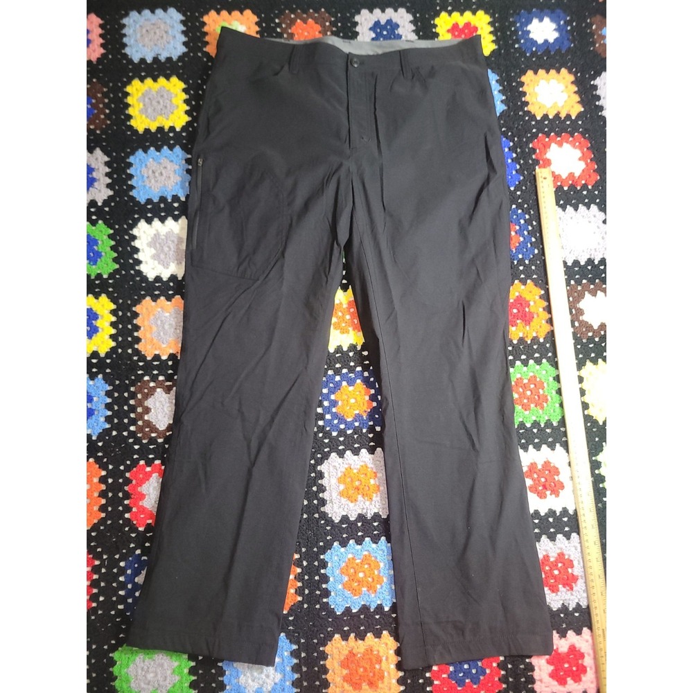 Eddie Bauer Tech Pants Mens 40x32 Black Fleece Lined Water Repel Insulated 104